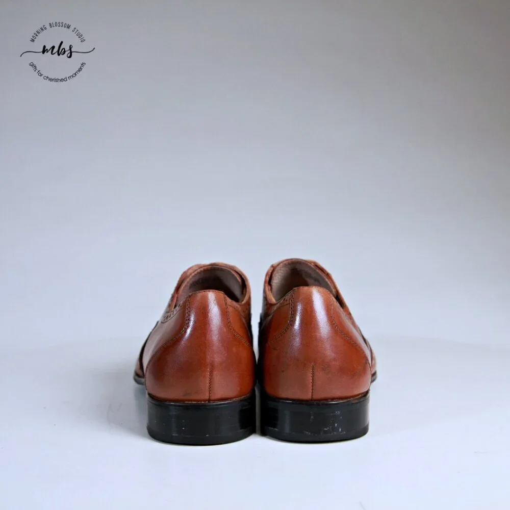 Stacy Adams Garrison Leather Wing‎ Tip Oxfords Brown Men 9.5